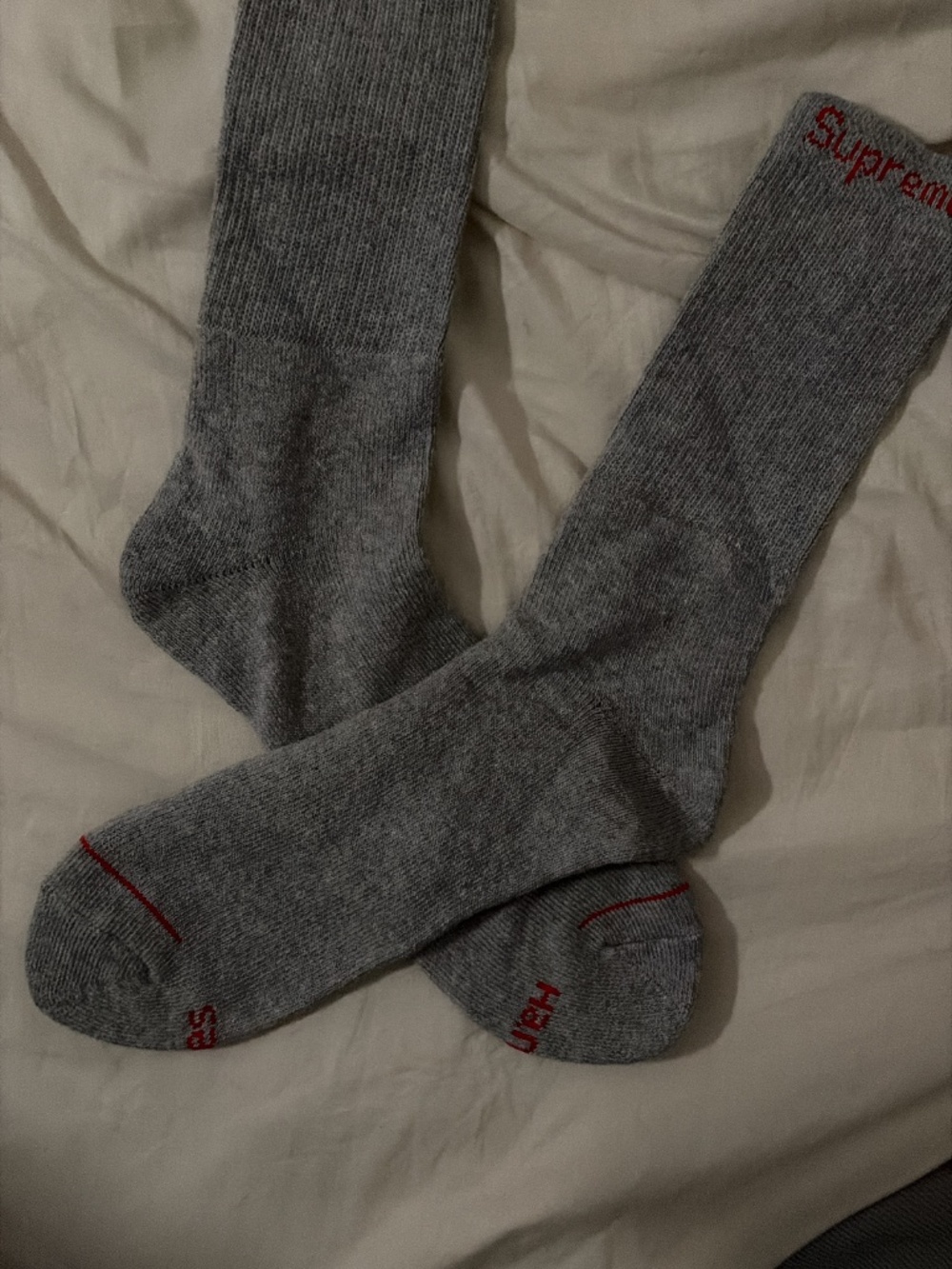 Gray supreme socks